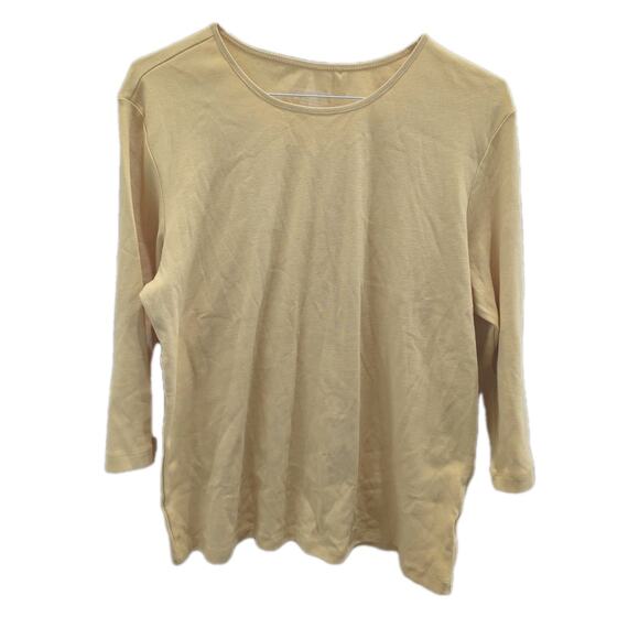 Christopher And Banks Petite XL Women's Casual shirt 3/4 Sleeves Yellow NEW NWT - Picture 1 of 11